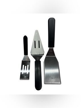 3 Pc Pampered Chef Large Spatula Turner Mini Slotted Serrated Pie Slice 'N Serve
